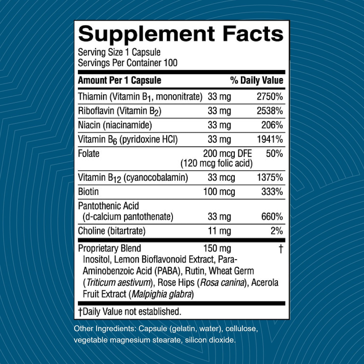 Nature's Sunshine Vitamin B-Complex Capsules 100