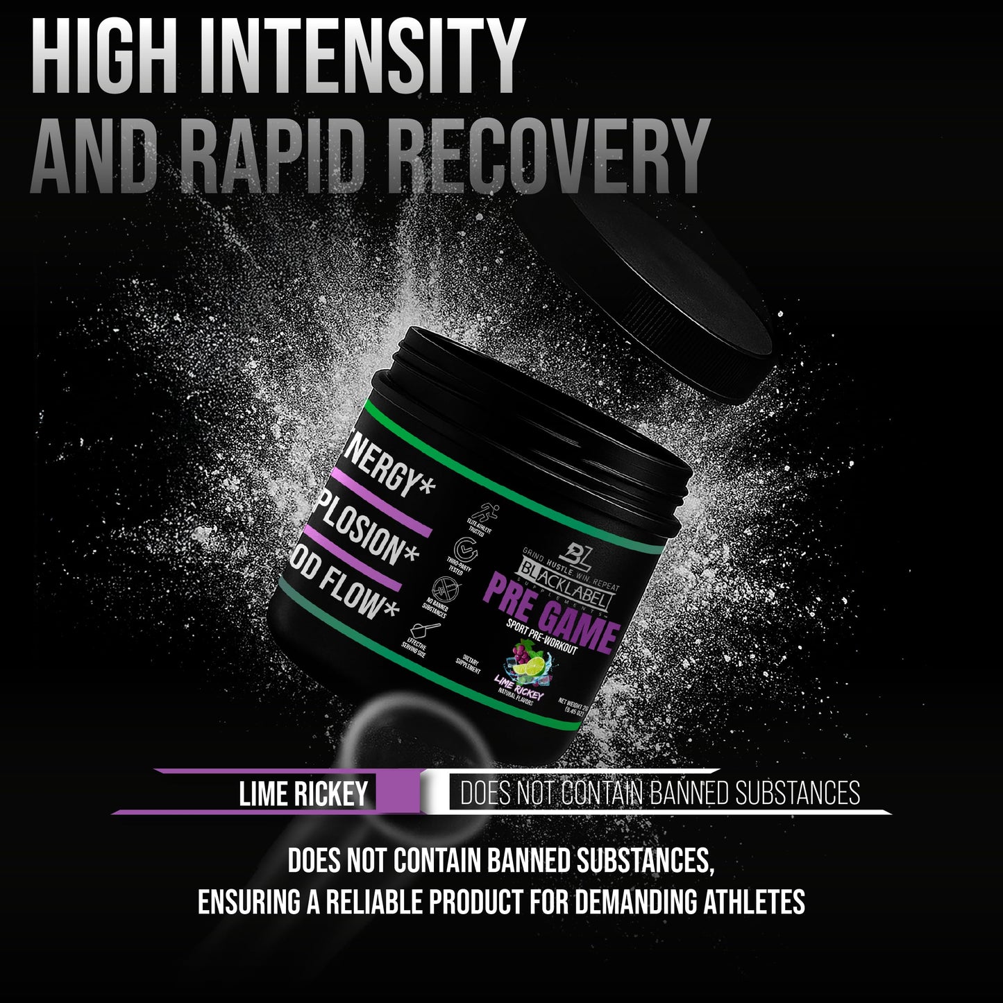 BLACKLABEL Supplements PRE-Game Pre-Workout Powder 9.45