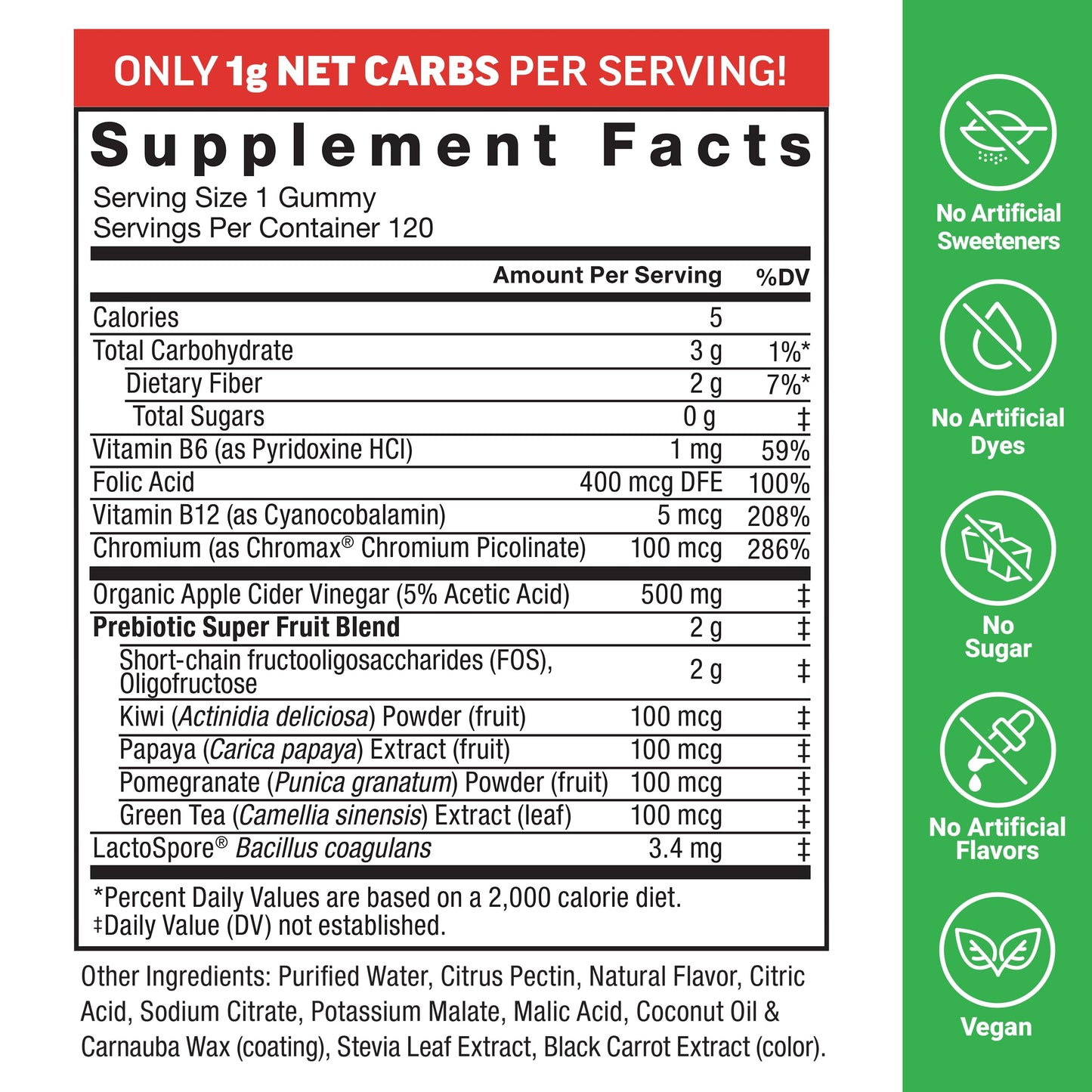 Force Factor ProbioSlim Keto ACV Metabolism Gummies 120 Count