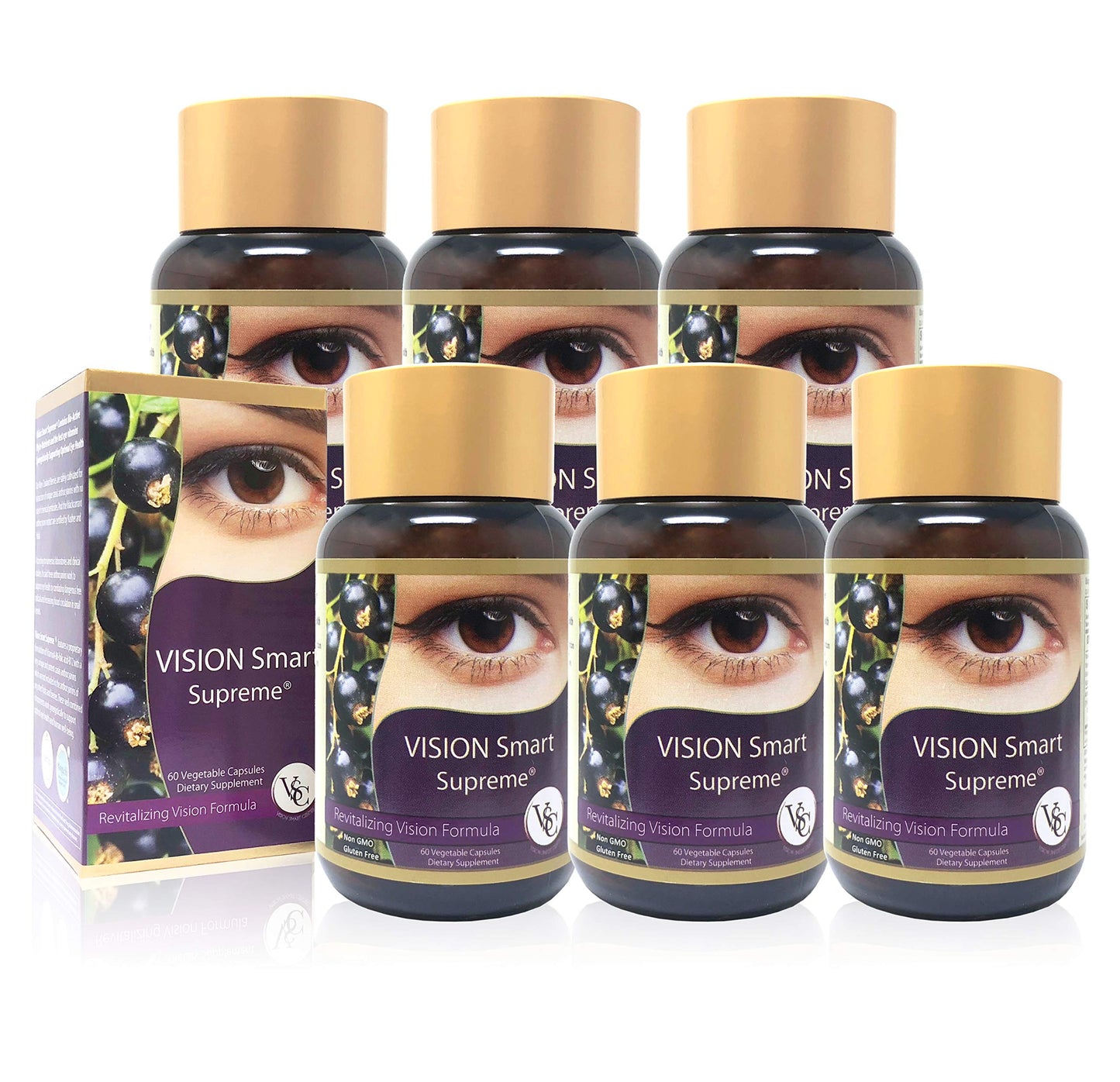 Vision Smart Center Supreme Eye Supplement Capsules, 6 Bottles