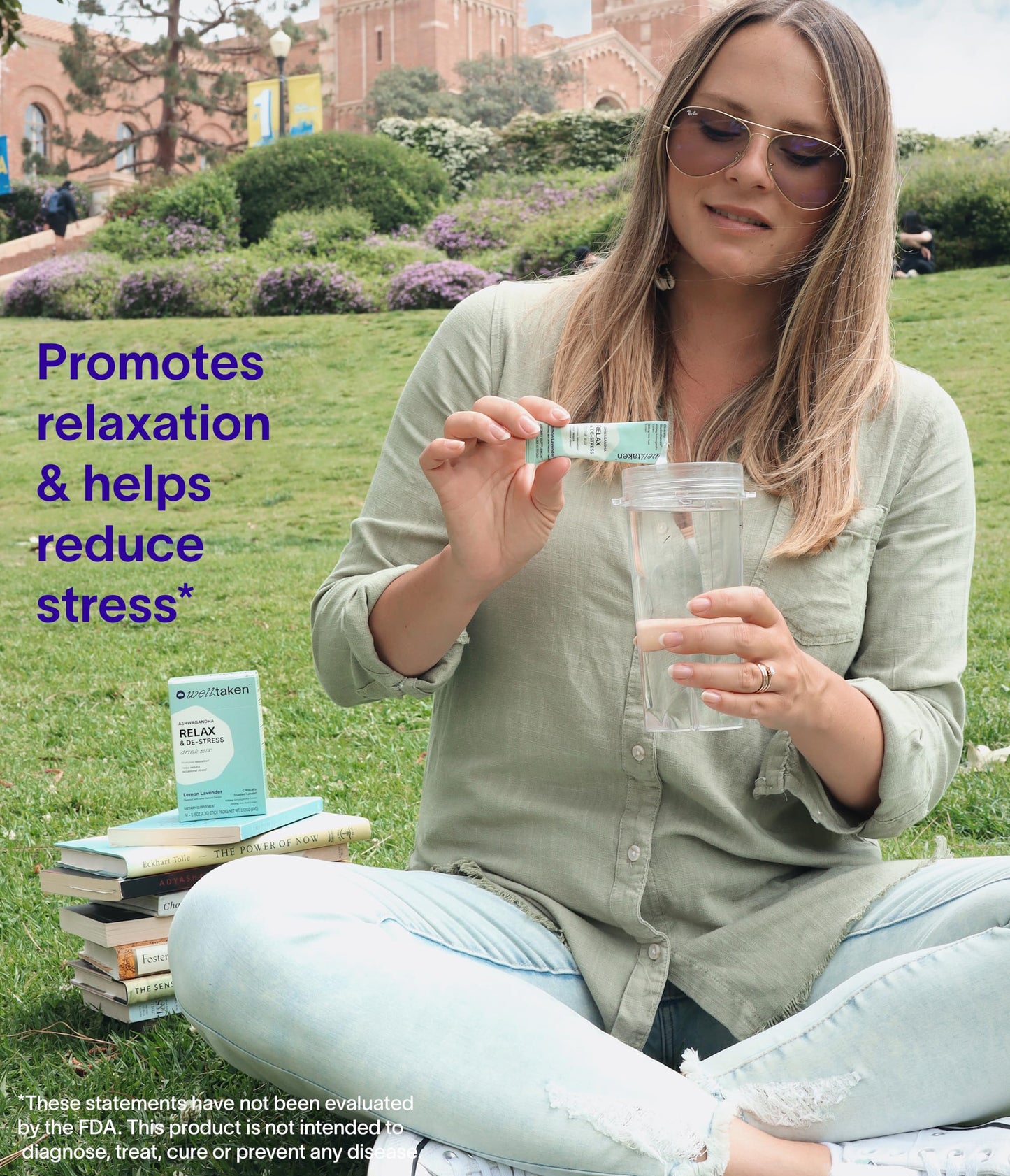 WellTaken Ashwagandha Relax & De-Stress Powder - Lemon Lavender, 14 Servings