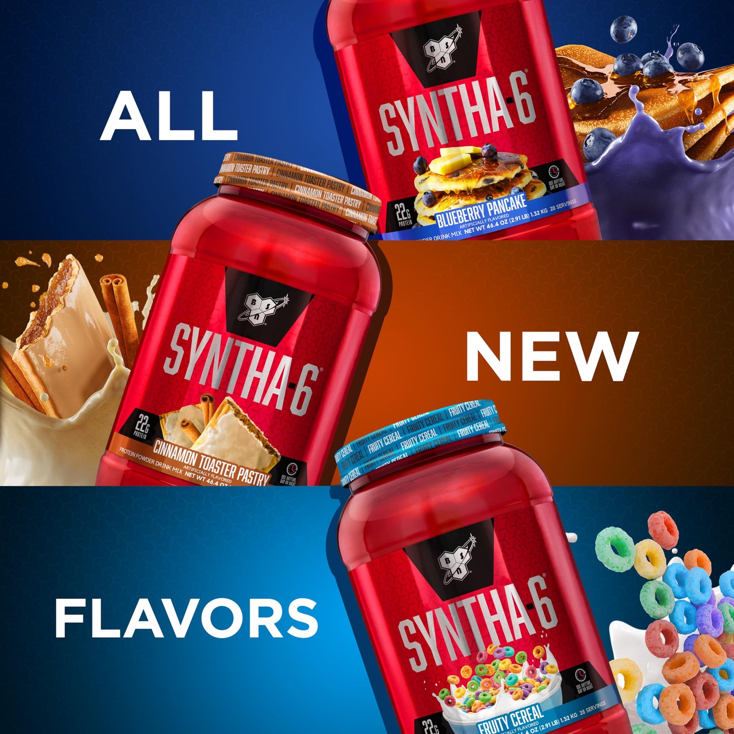 BSN SYNTHA-6 Premium Protein Powder, Fruity Cereal, 28 Servings