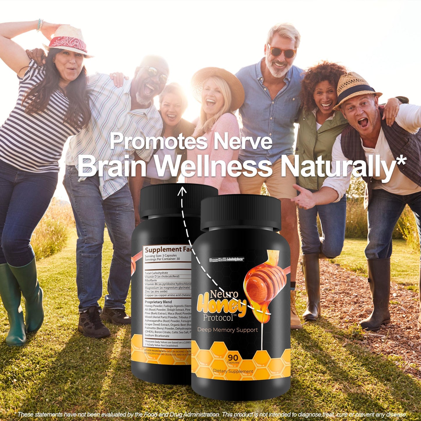 Happy Health Marketplace Neuro Honey Protocol Capsules 90 Count