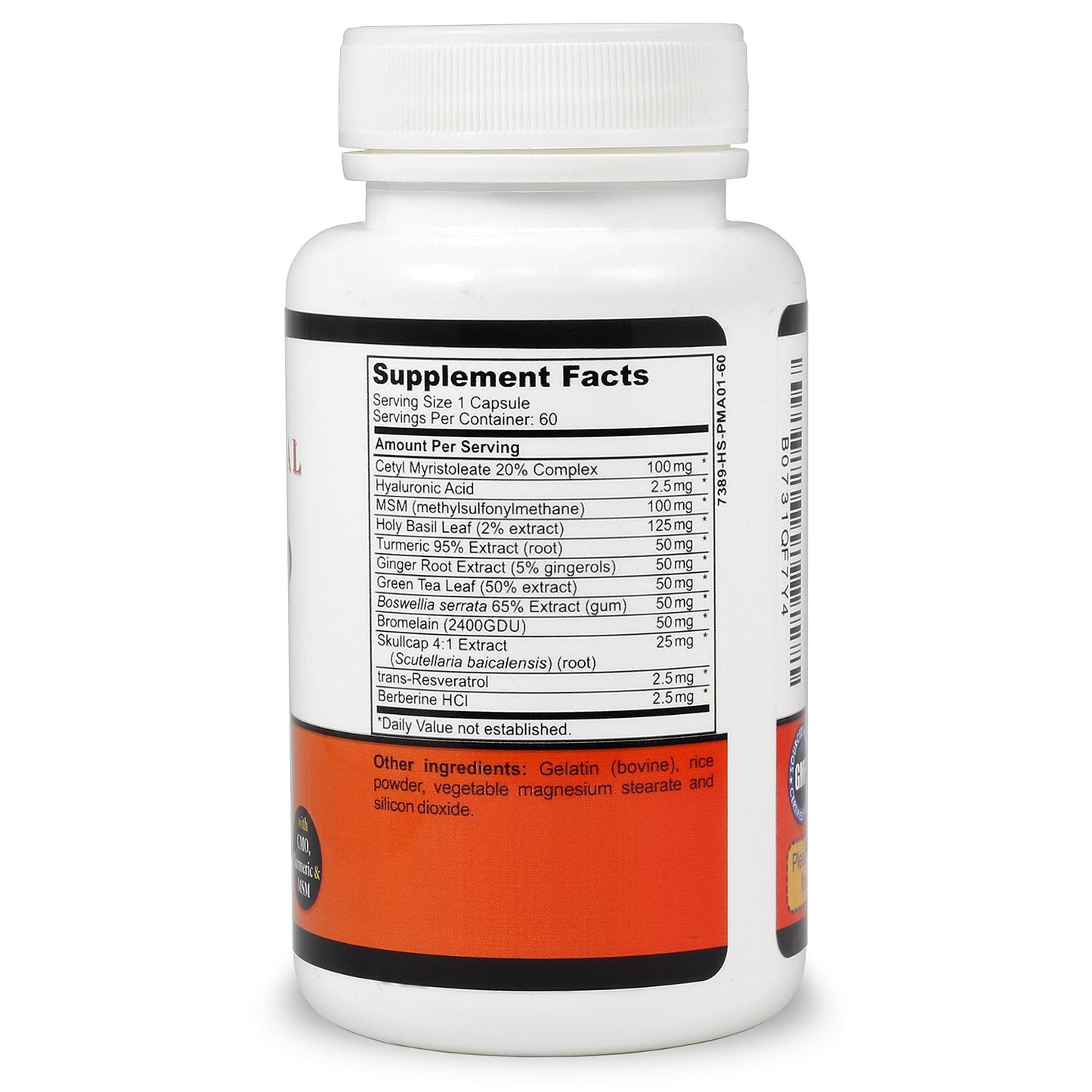 Sigmaceutical Advanced Joint Support for Knees & Hips with Hyaluronic Acid Turmeric Curcumin MSM Capsules, 60 Count