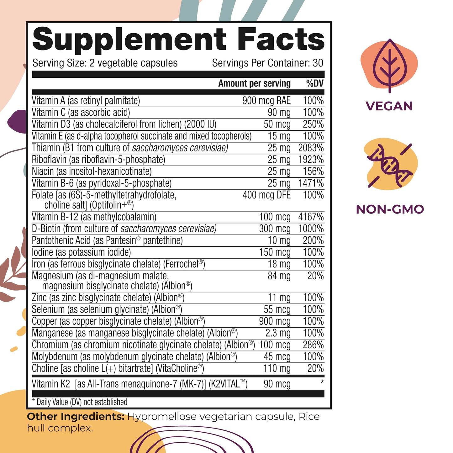 Body Kitchen Women’s Multivitamin with Optifolin+ & VitaCholine Capsule, 1 Count