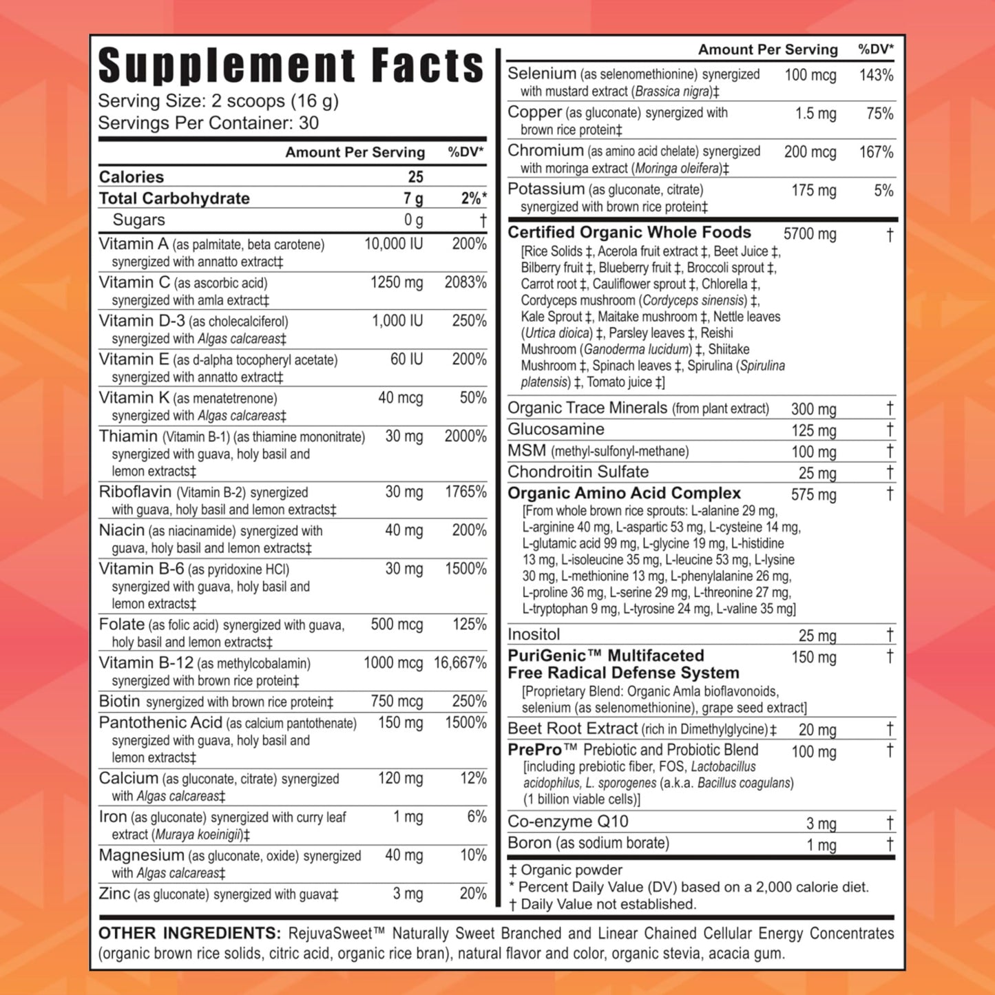 Youngevity Beyond Tangy Tangerine 2.0 Citrus Peach Multivitamin Powder 31.5 oz
