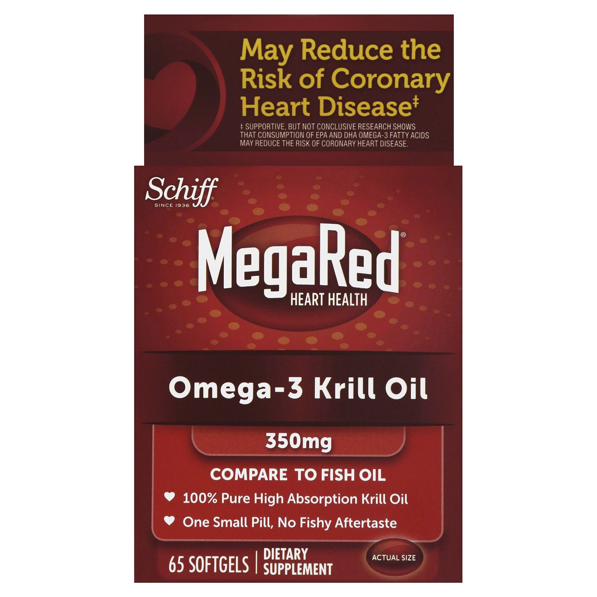 Megared MegaRed 350mg Omega-3 Krill Oil Softgels, 60 Softgels