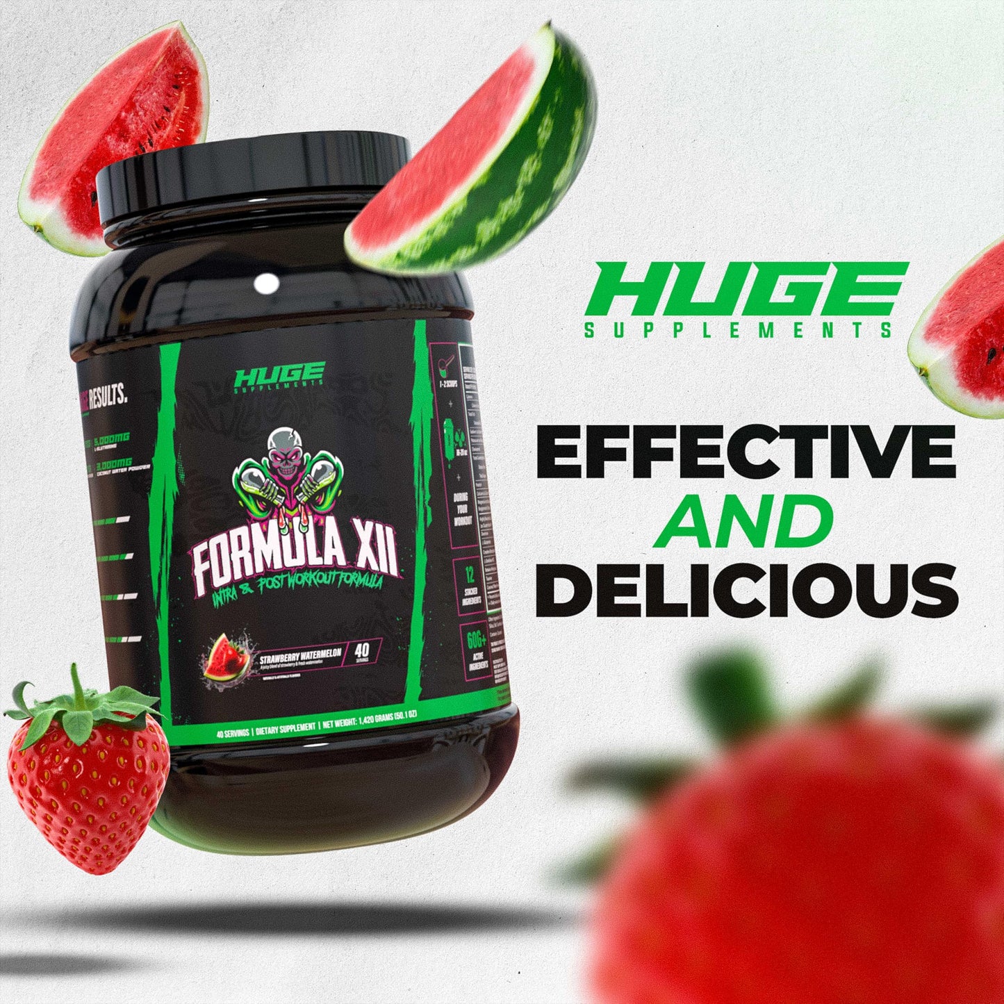 Huge Supplements Formula XII Intra Workout Carbs & Post Workout Recovery Powder, 50