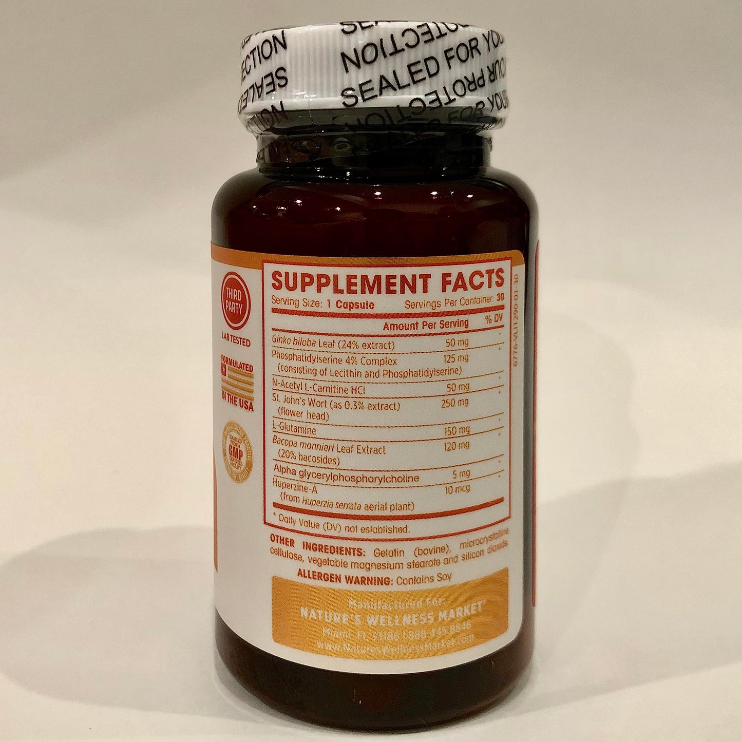 Natures Wellness Brain Booster Capsule 1 Count