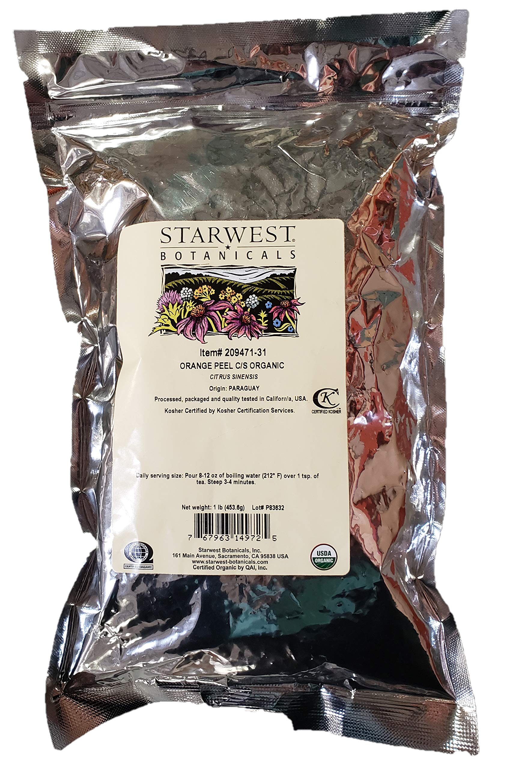 Starwest Botanicals Organic Orange Peel Powder 16 oz