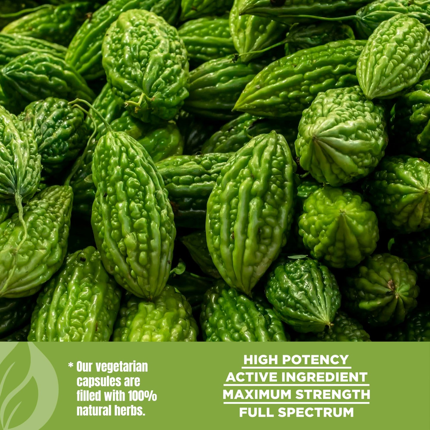 HerbsForever Bitter Melon Extract 10:1 Extra Strength, 4250 mg Fruit Powder Equiv per Serving, 60 Veg Capsules