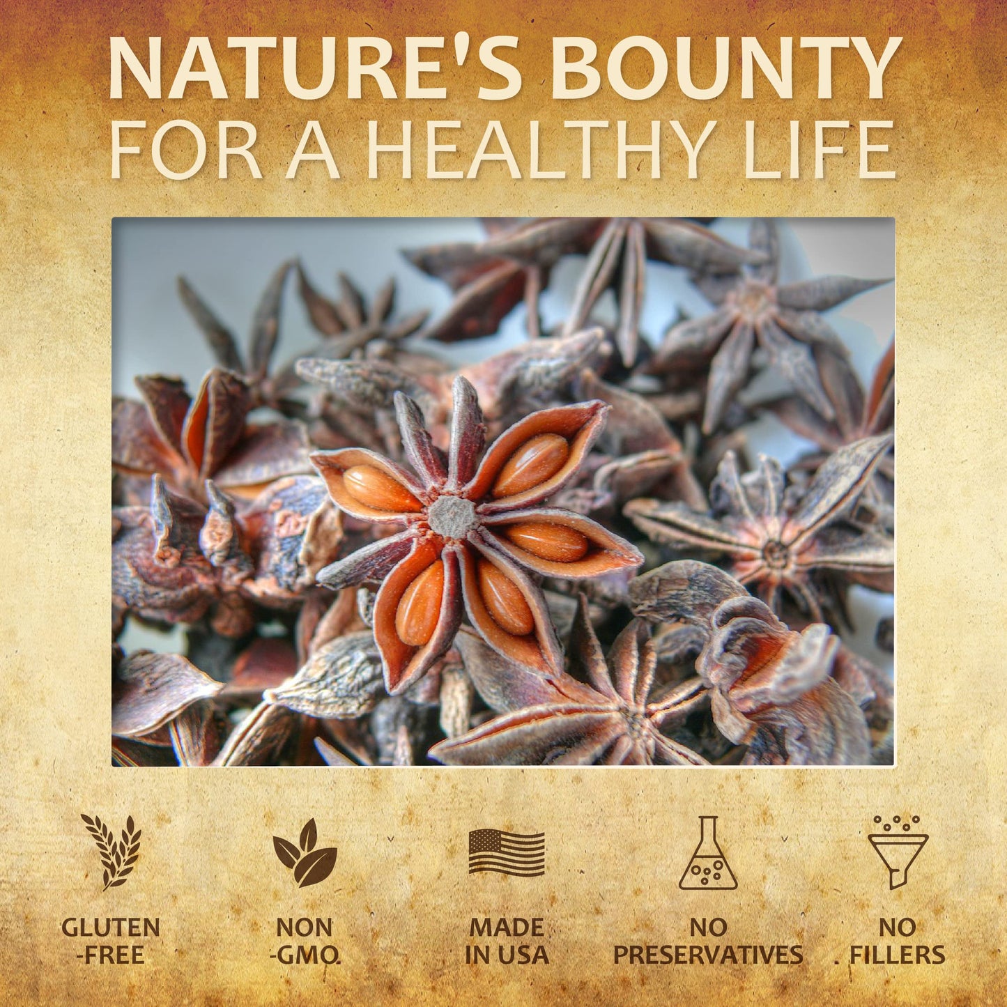 HERBALICIOUS Star Anise Supplement Organic Illicium verum 1000mg Capsule, 100 Count