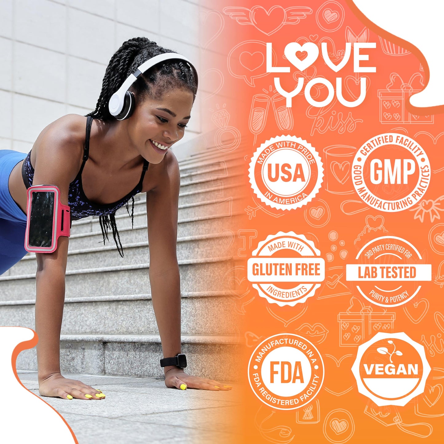 Love You Joint Support Supplement with Glucosamine, Chondroitin, MSM & Turmeric - 90 Tablets