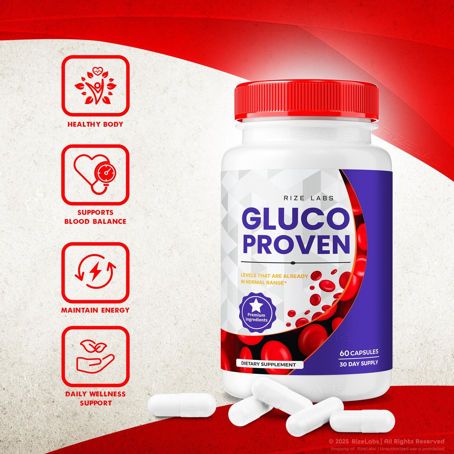 Rize Labs Gluco Proven Capsules, 180 Capsules