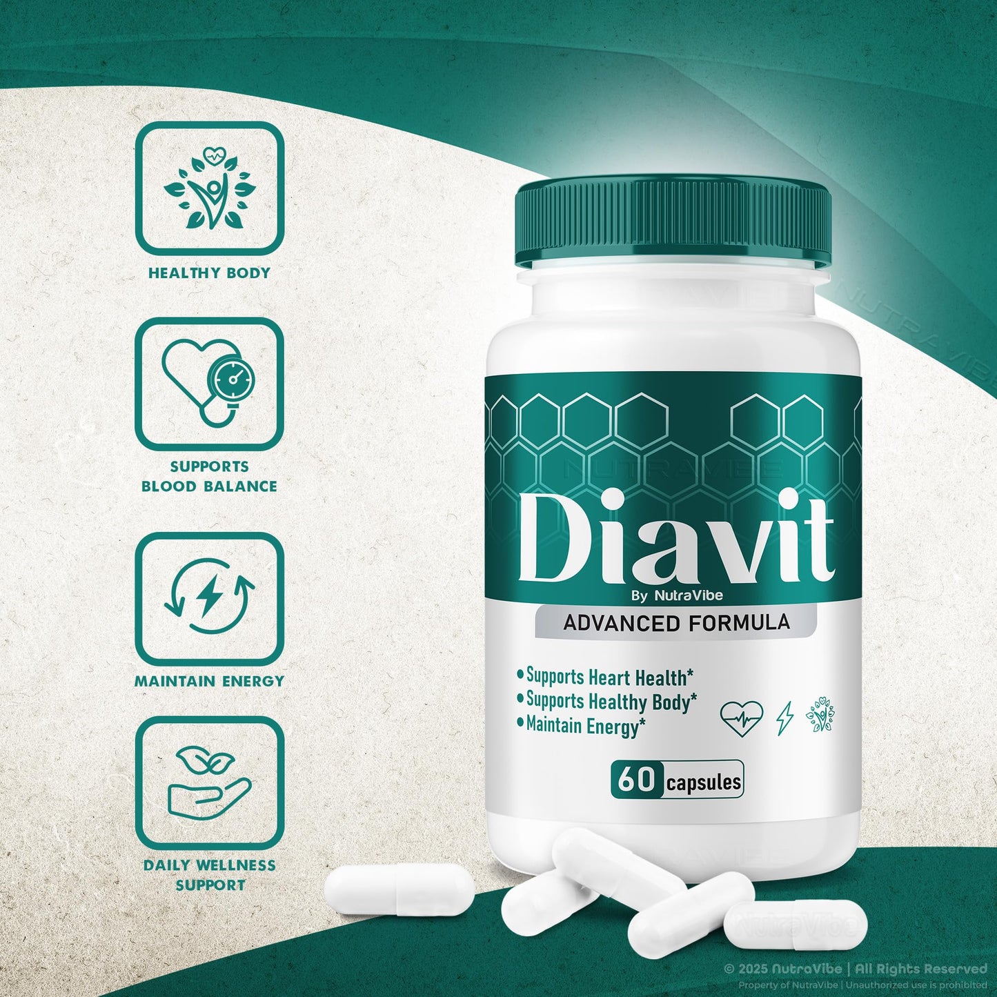 NutraVibe Diavit Daily Balance & Circulation Support Capsule 120