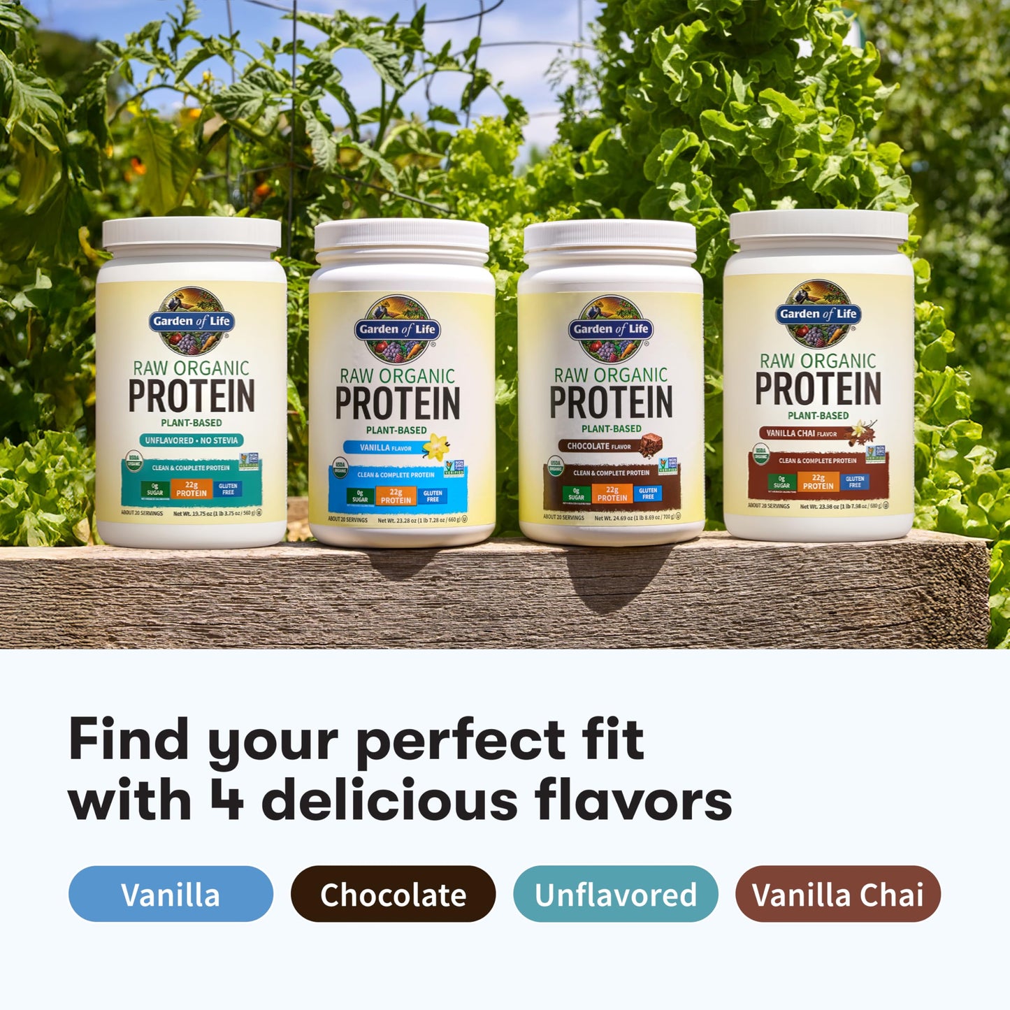 Garden of Life Protein Powder, Vanilla, 21.86 oz
