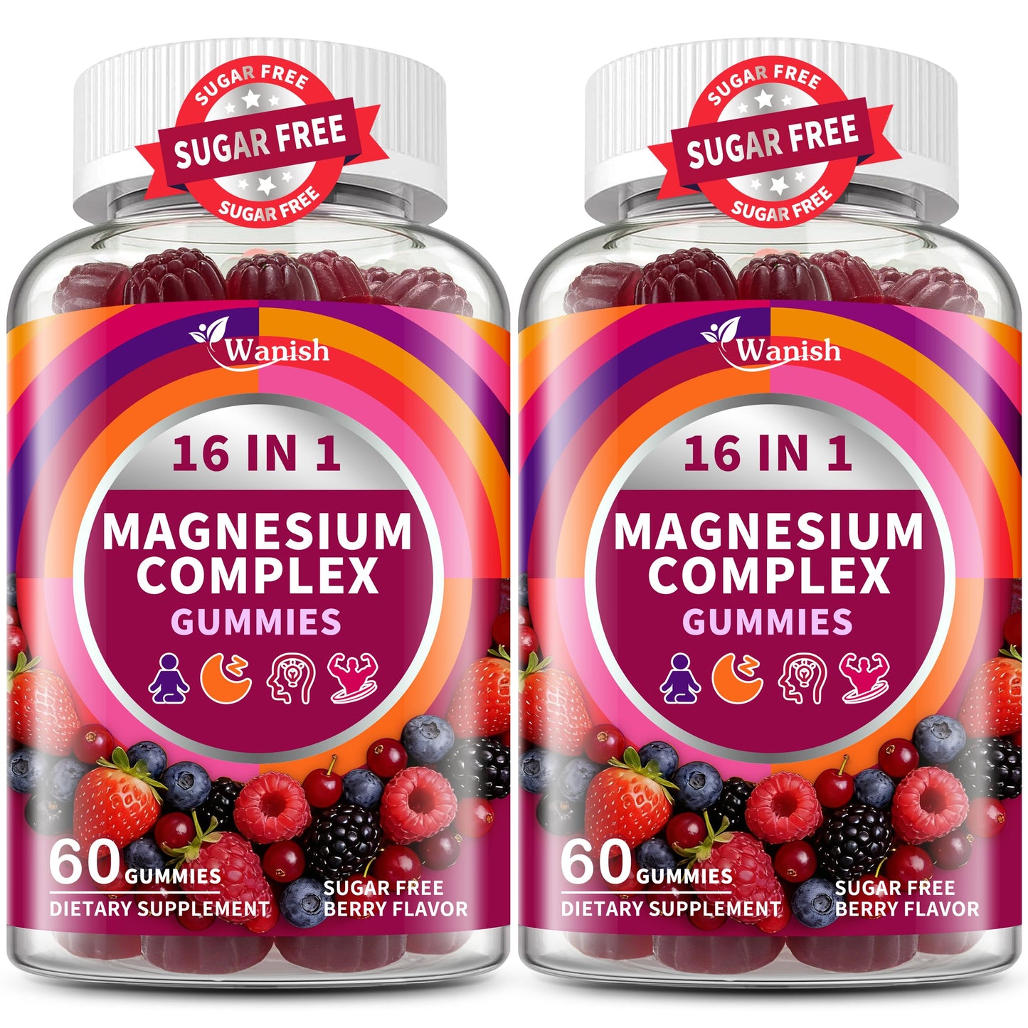 Wanish Magnesium Complex Gummies, 120 Gummies