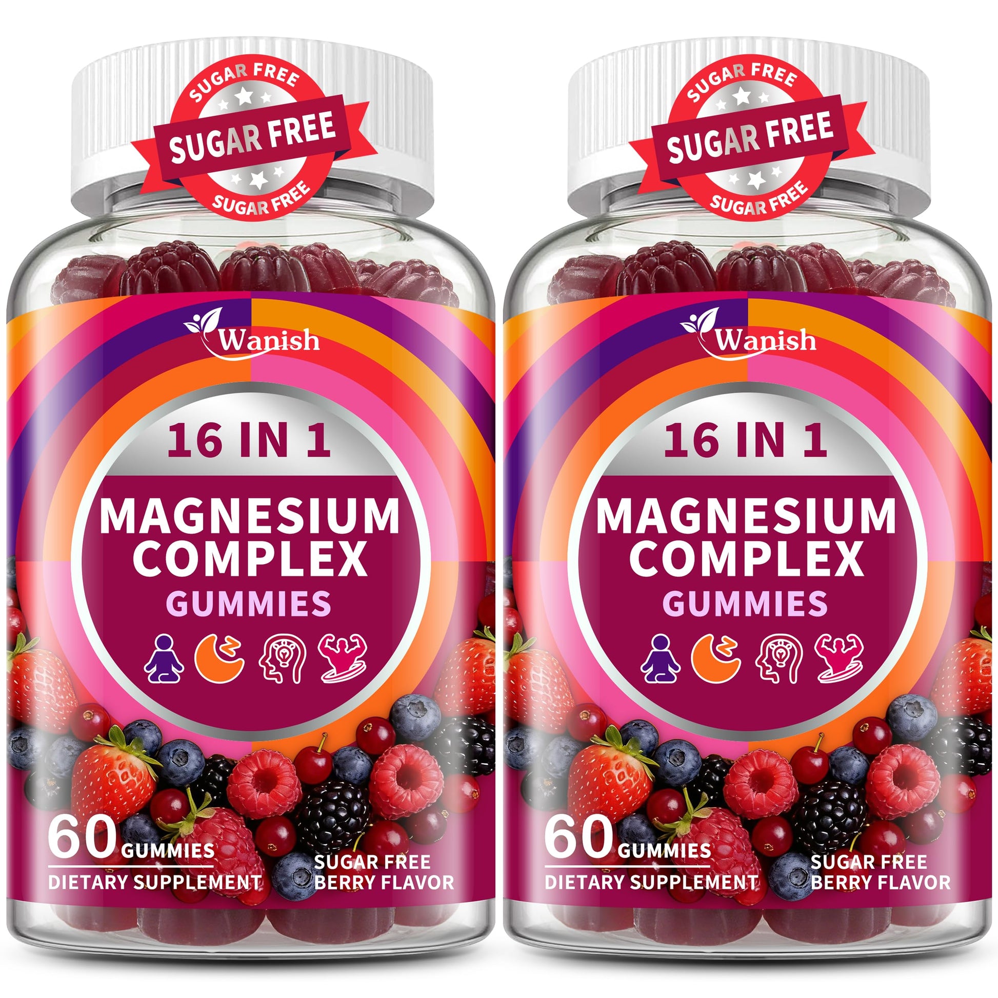 Wanish Magnesium Complex Gummies, 120 Gummies