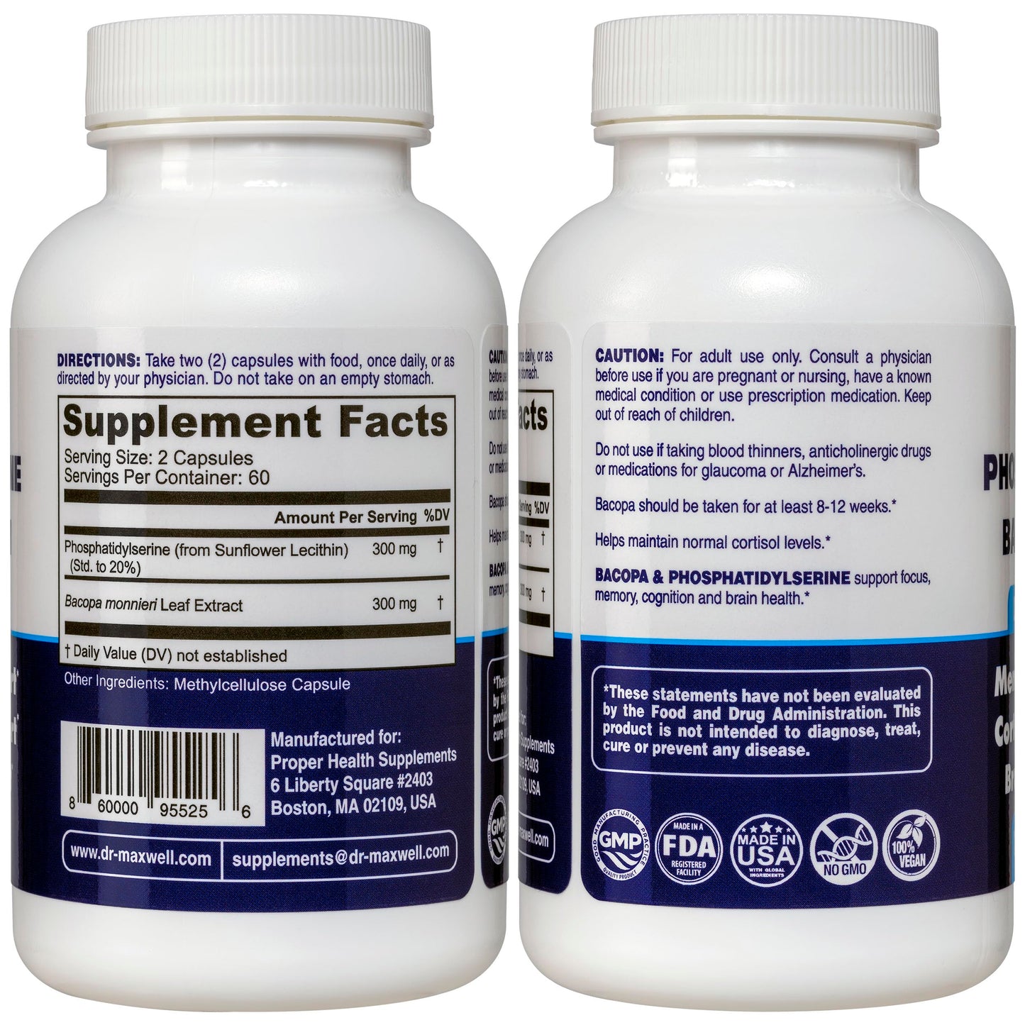 Dr. Maxwell Phosphatidylserine & Bacopa Monnieri Capsules 120