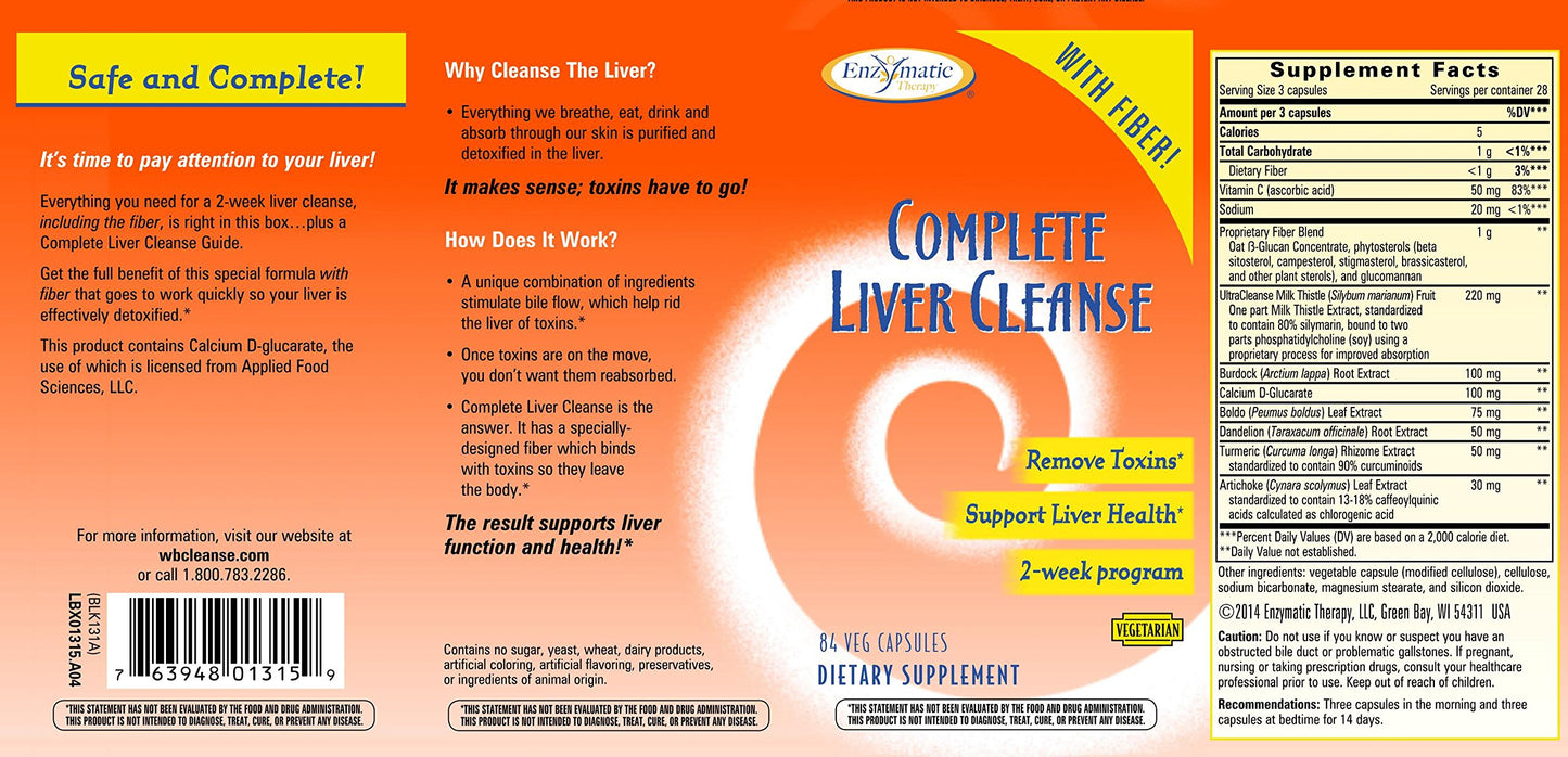 Enzymatic Therapy Complete Liver Cleanse 84 Capsules