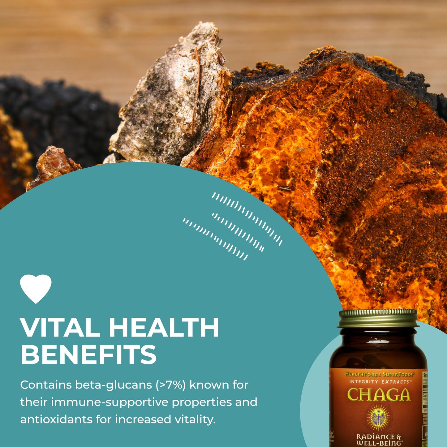 HEALTHFORCE SUPERFOODS Integrity Extracts Chaga Capsules 90 Count