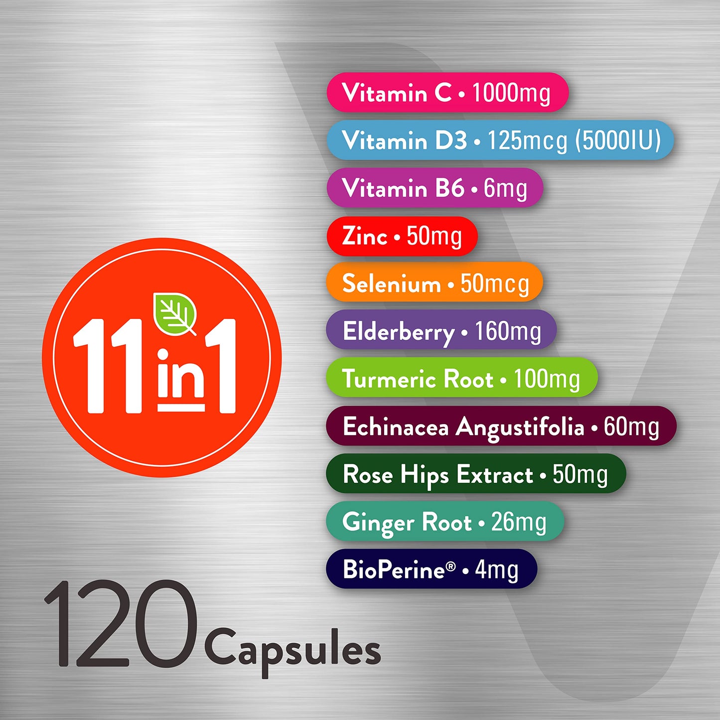 Viteey 11 in 1 Immune Support Supplement Capsule 120 Count