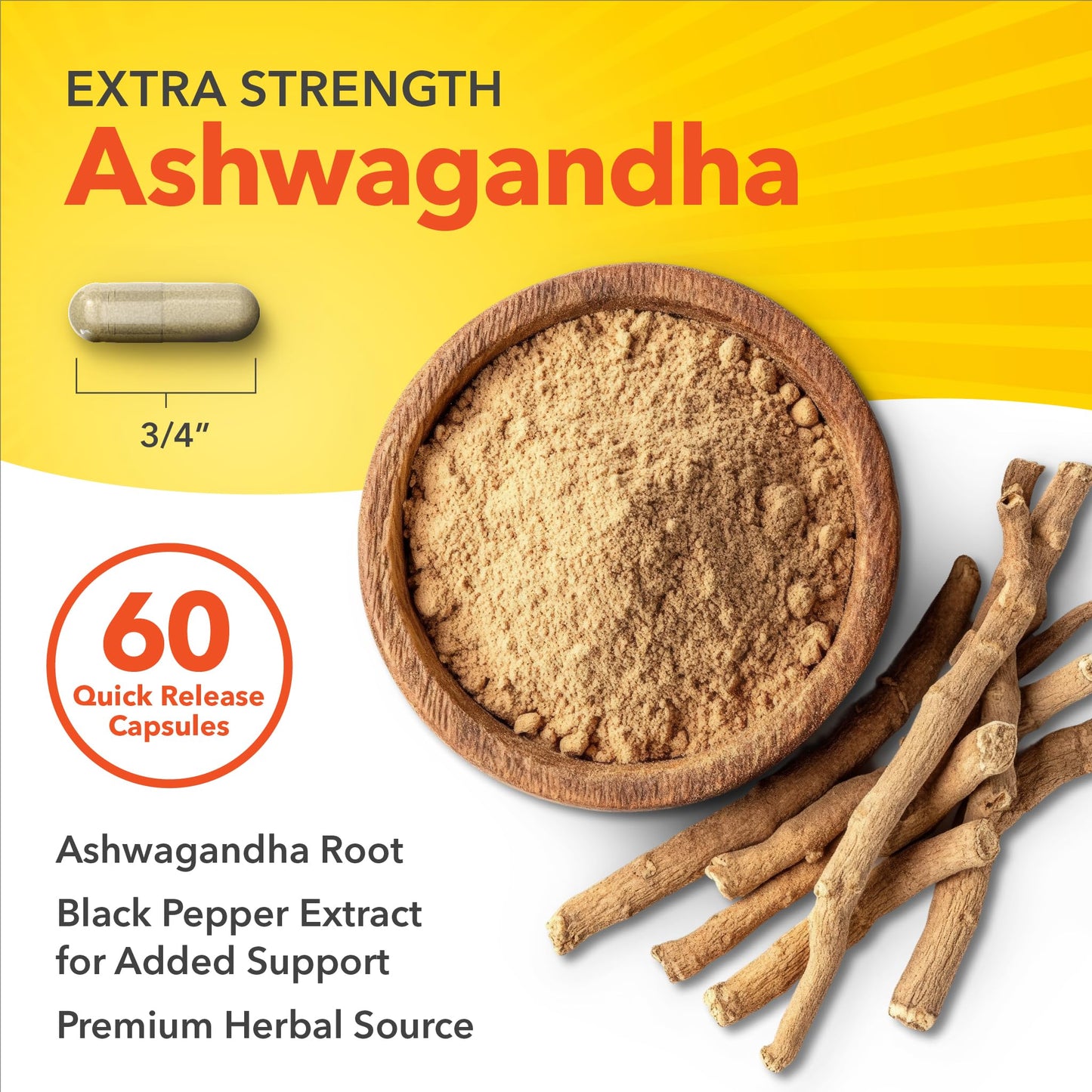 Sundance Ashwagandha Capsules 60 Count