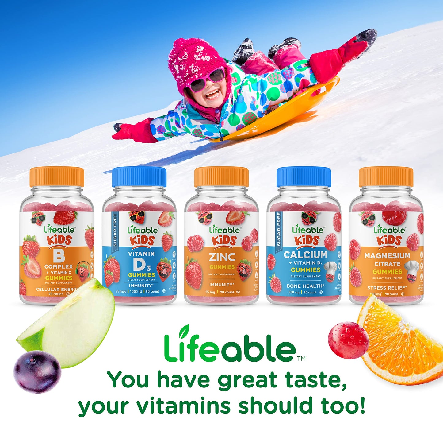 Lifeable Vitamin C Kids + B Complex Gummies, 180 count