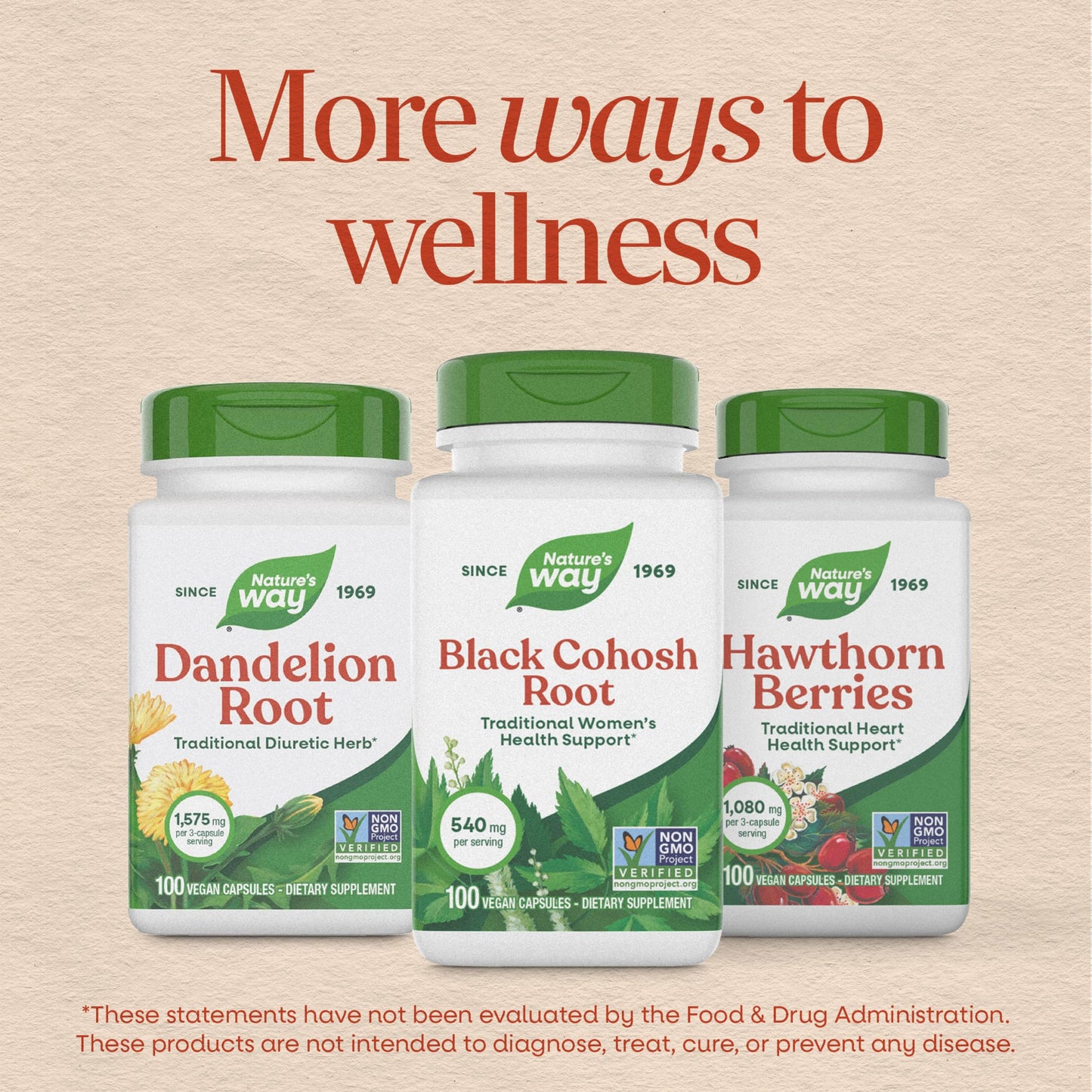 Nature's Way Black Cohosh Root Capsules, 180 Count
