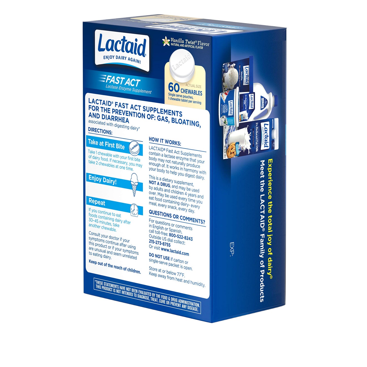 Lactaid Fast Act Chewables Vanilla Twist Tablet 180
