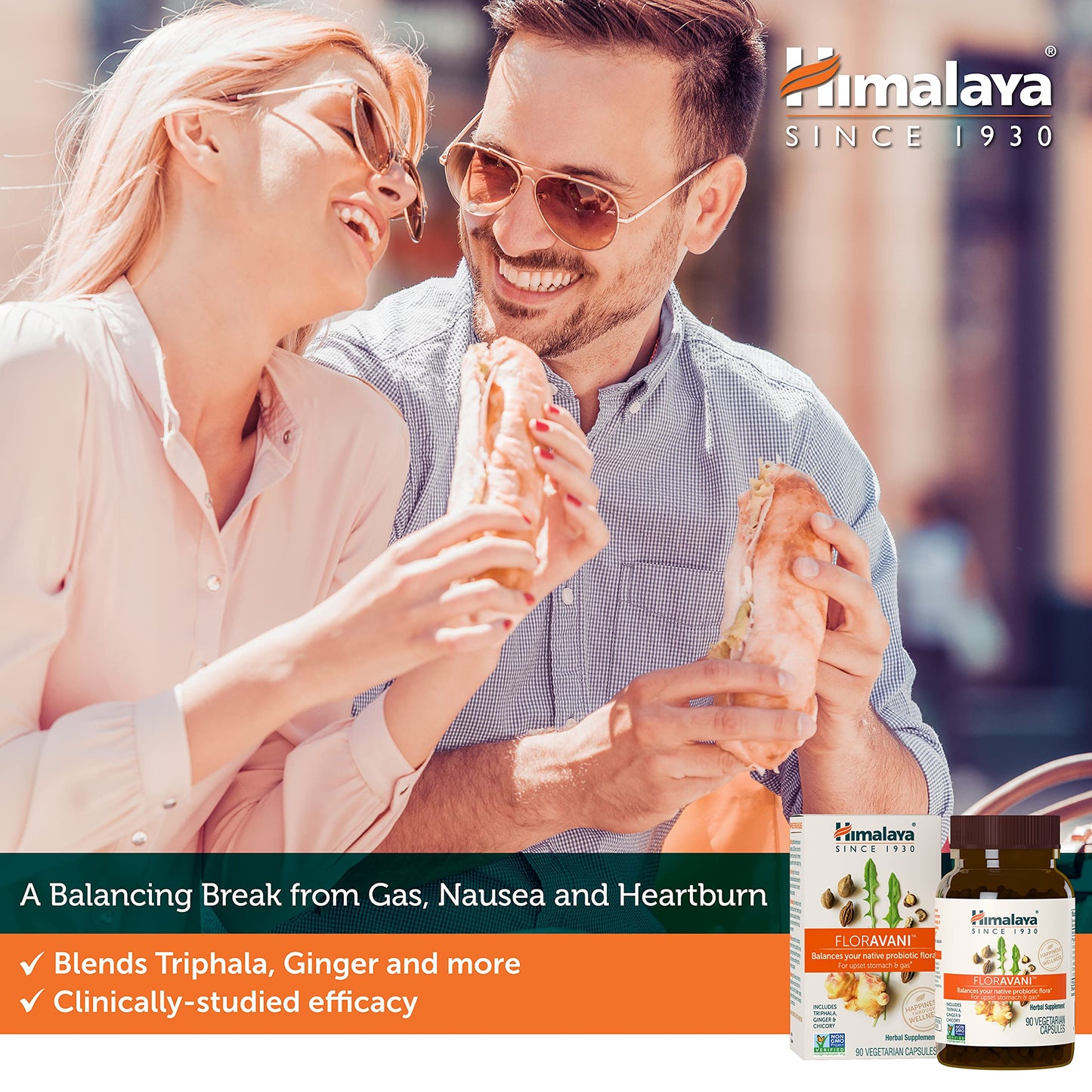 Himalaya FlorAvani Herbal Digestive Health Supplement 90 Capsules