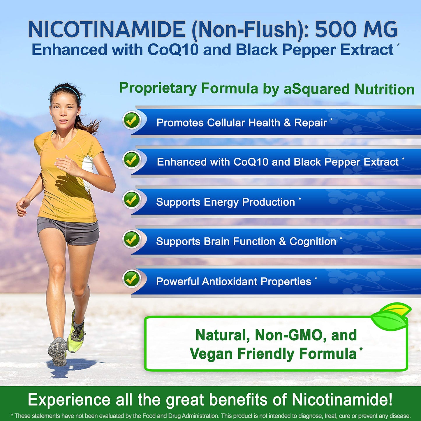 aSquared Nutrition Nicotinamide with CoQ10 120 Capsules