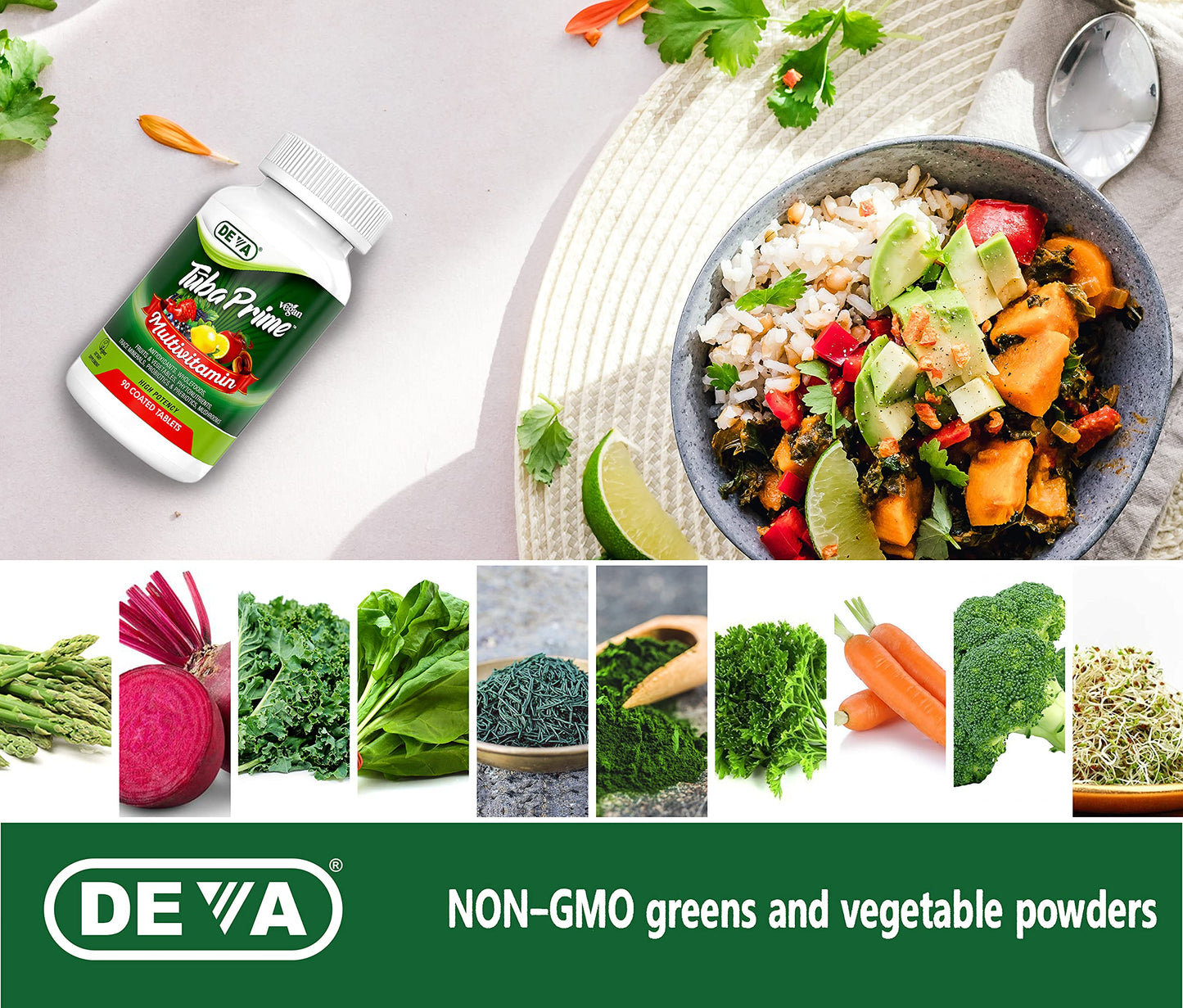 DEVA Tuba Prime Vegan Multivitamin Tablet, 90 Tablets