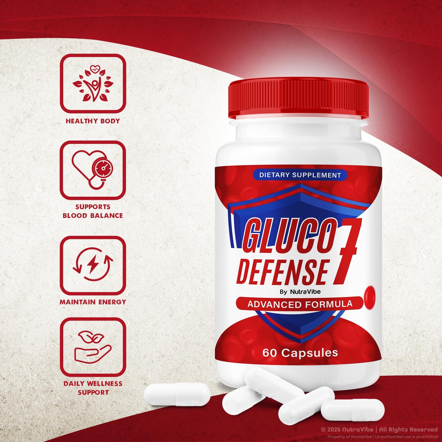 NutraVibe Gluco Defense 7 Defender Formula Capsules 120