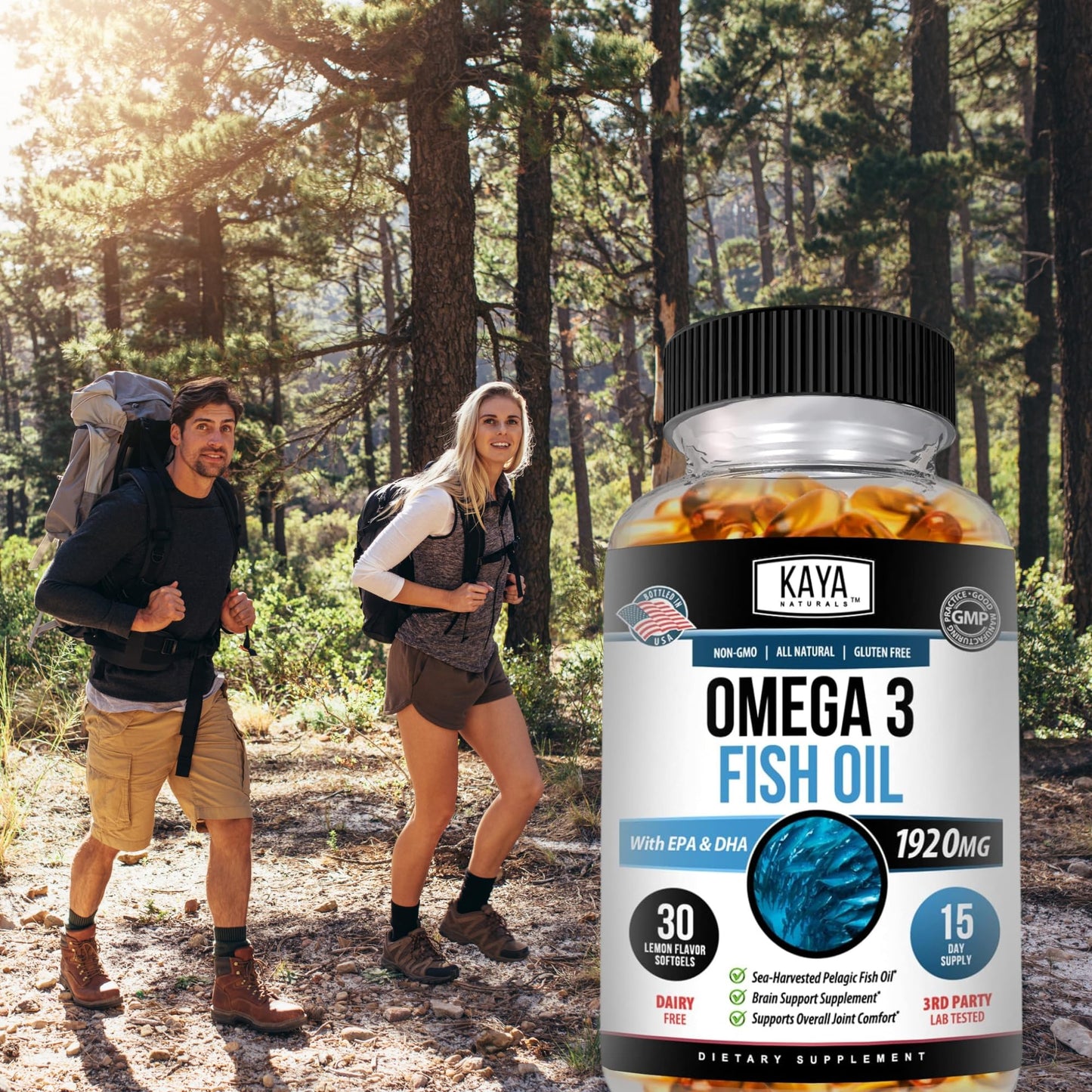 Kaya Naturals Omega 3 Softgels, 30 Count