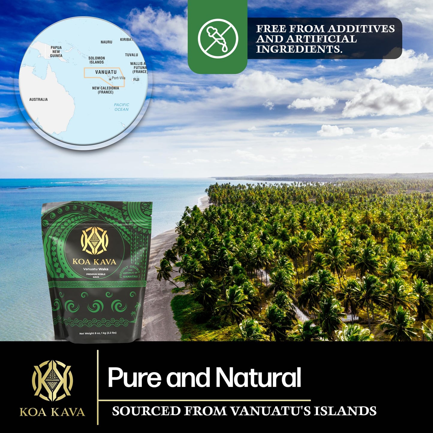 Koa Kava Vanuatu Waka Kava Powder 35.274 oz