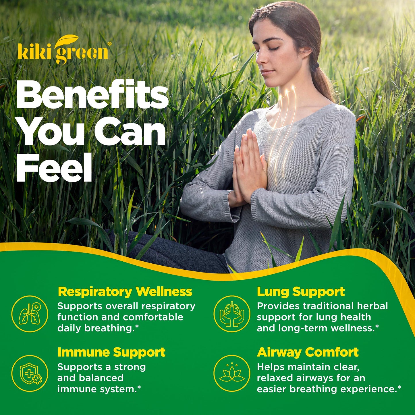 KIKI Green Mullein Leaf Extract Capsules 1000mg, 90 Count
