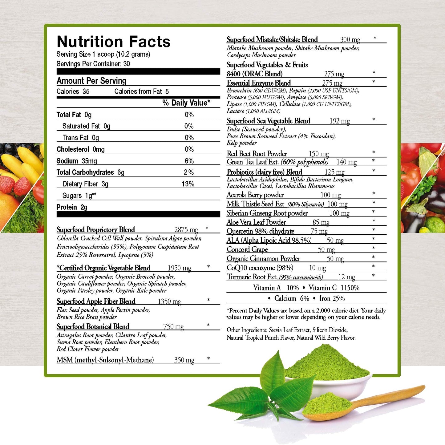 ecostream Naturals Vital First Daily Greens Superfood Powder, 10.8 Ounce, 30 Servings