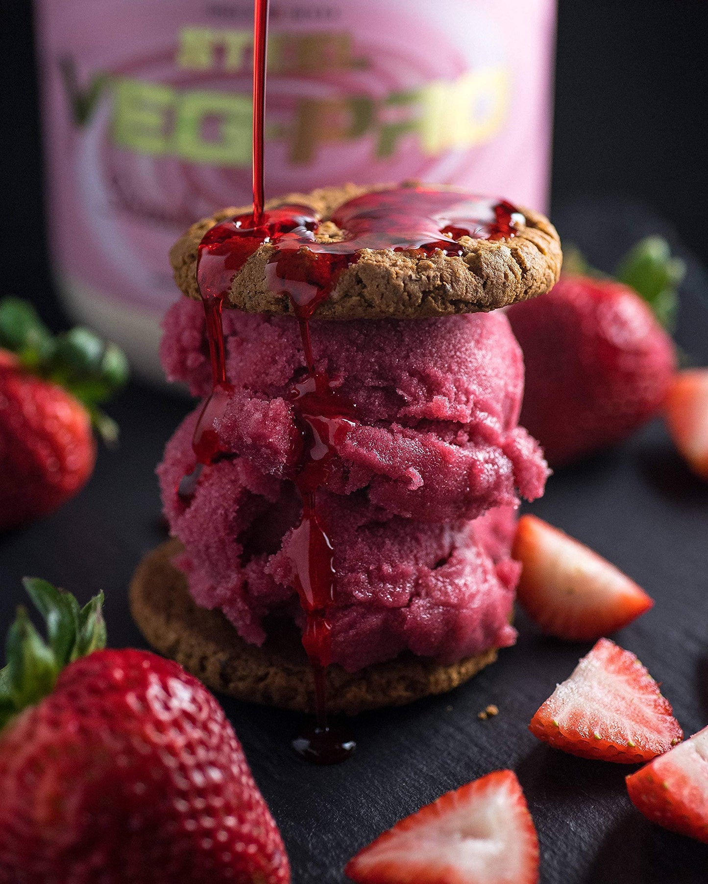 Steel Supplements Veg-PRO Vegan Protein Powder Strawberry Cheesecake, 26.4 oz