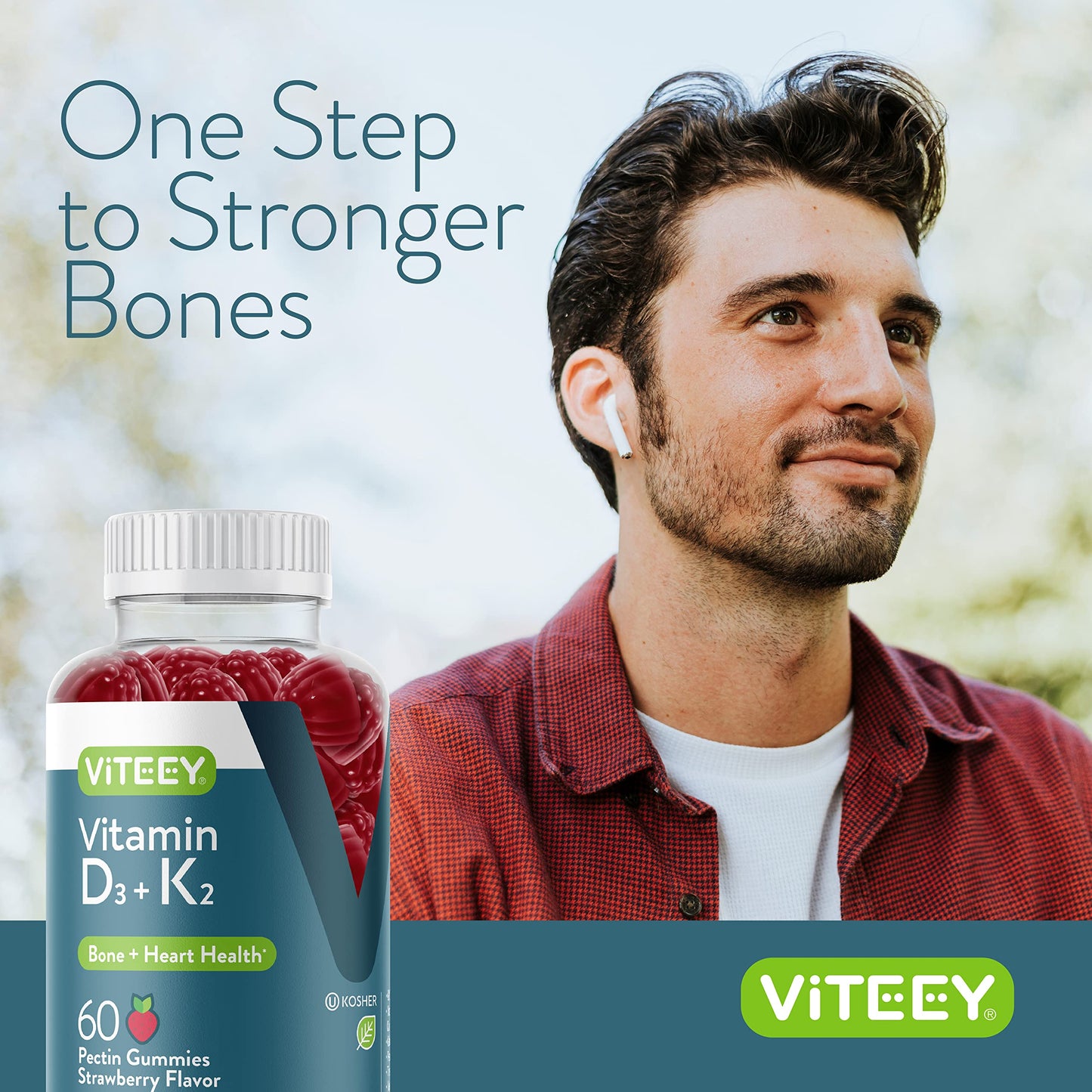 Viteey Vitamin D3 K2 Gummies 60 Count