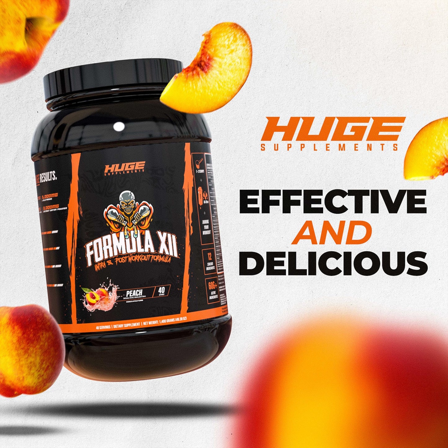 Huge Supplements Formula XII Intra Workout Carbs & Post Workout Recovery Powder, 50