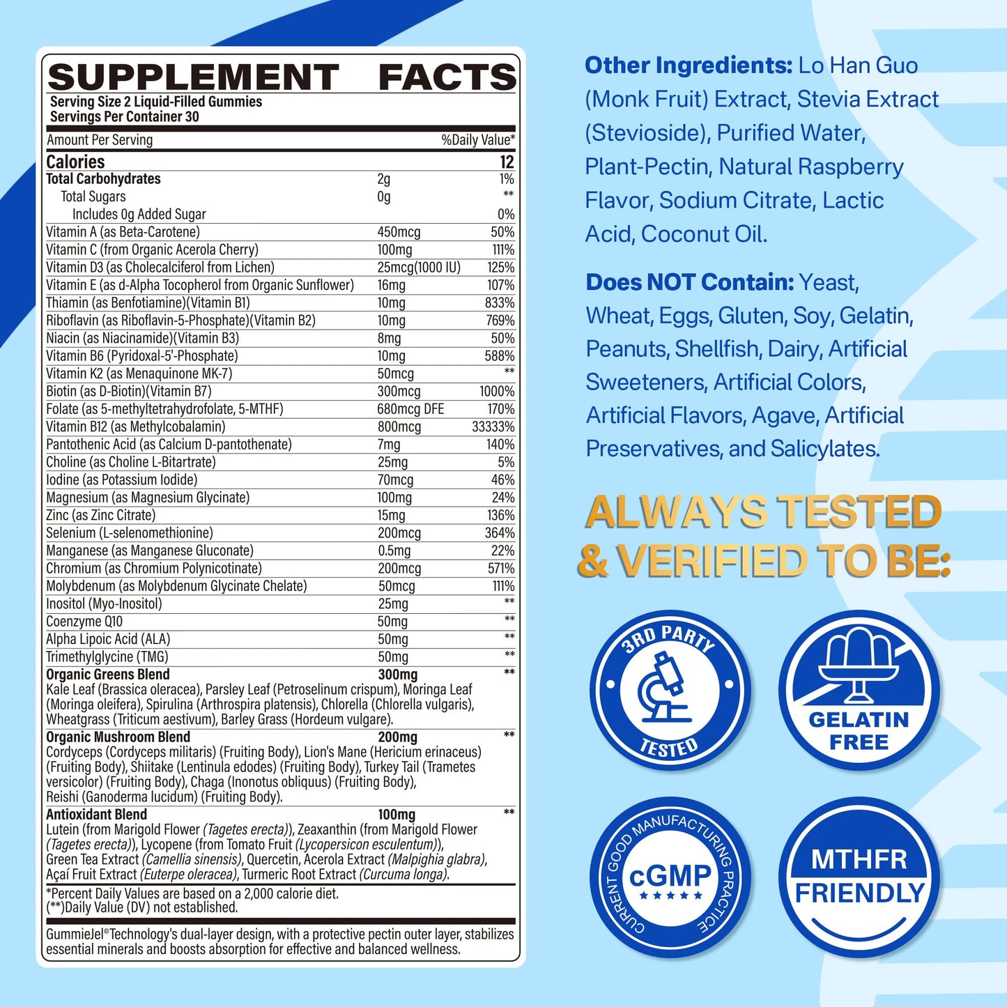 LILICARE Methylated Multivitamin Gummies + Men's Multivitamin Gummies, 120 Gummies