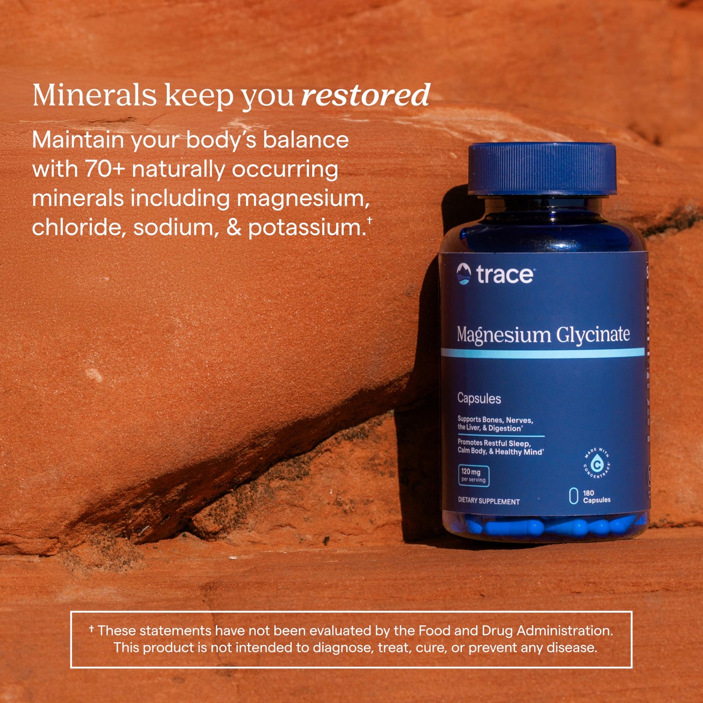 Trace Minerals Magnesium Glycinate Capsules 180 Count