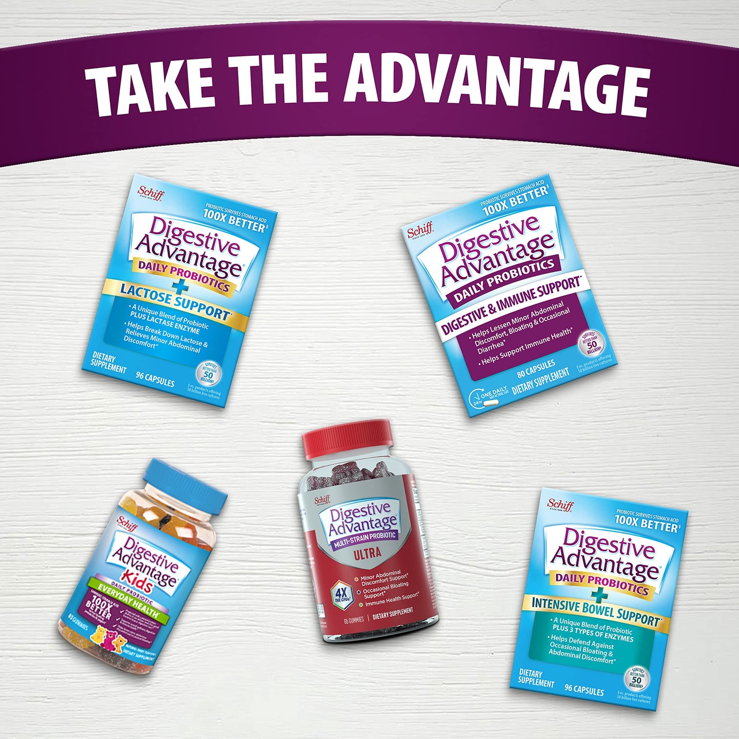 Digestive Advantage Probiotic Gummies for Digestive Health, 90 Gummies