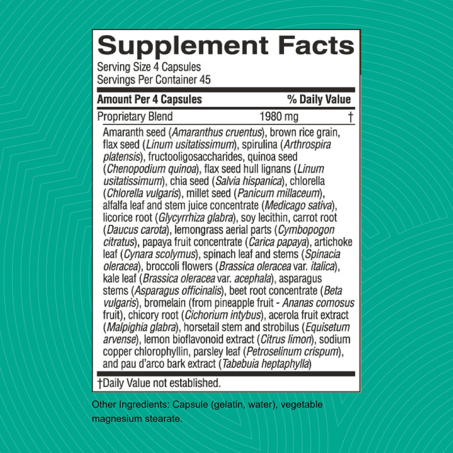 Nature's Sunshine Ultimate Greenzone Capsules 180 Count