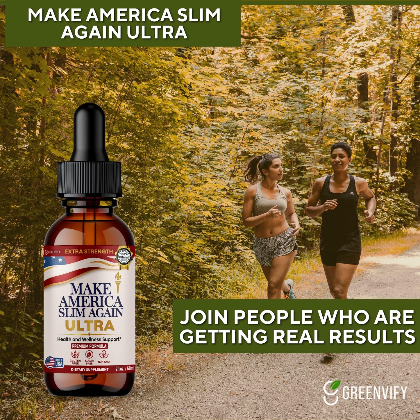 GREENVIFY Make America Slim Again Ultra Extra Strength Dietary Supplement, 60 Capsules