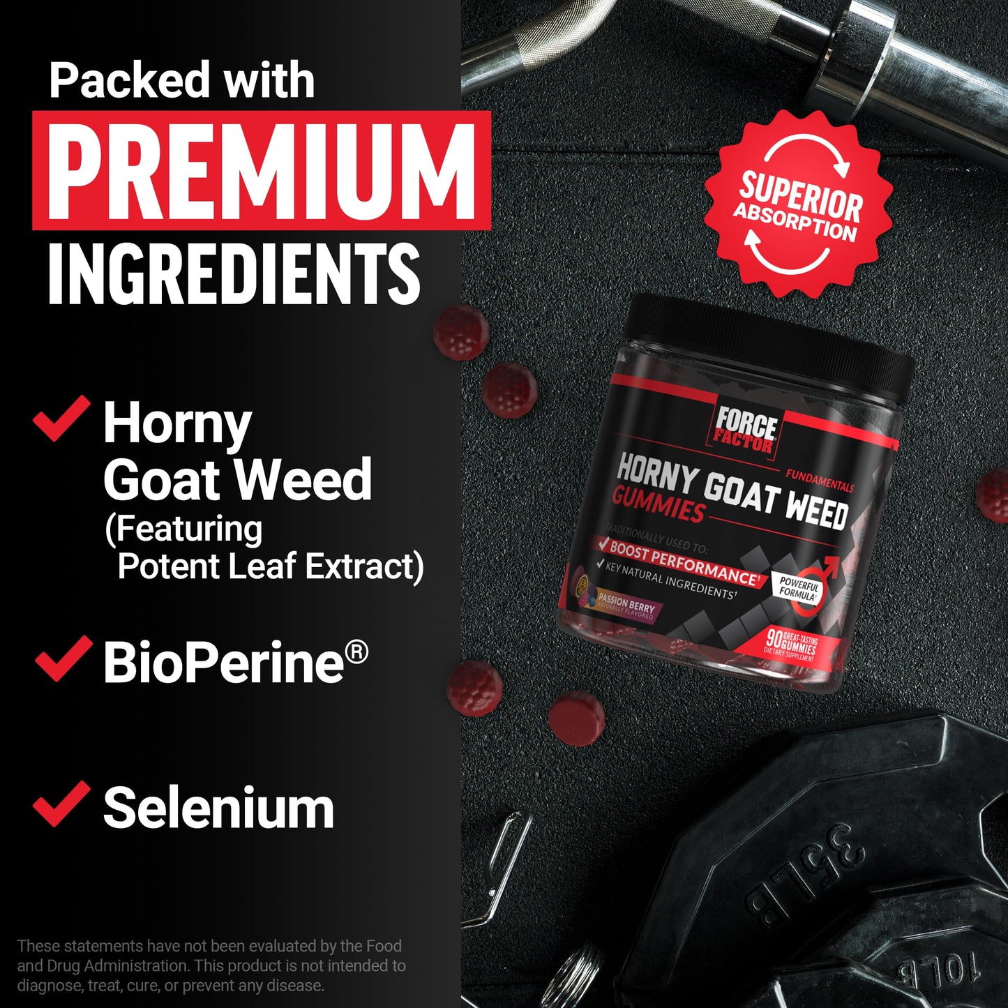 Force Factor Horny Goat Weed Gummies 90 Count