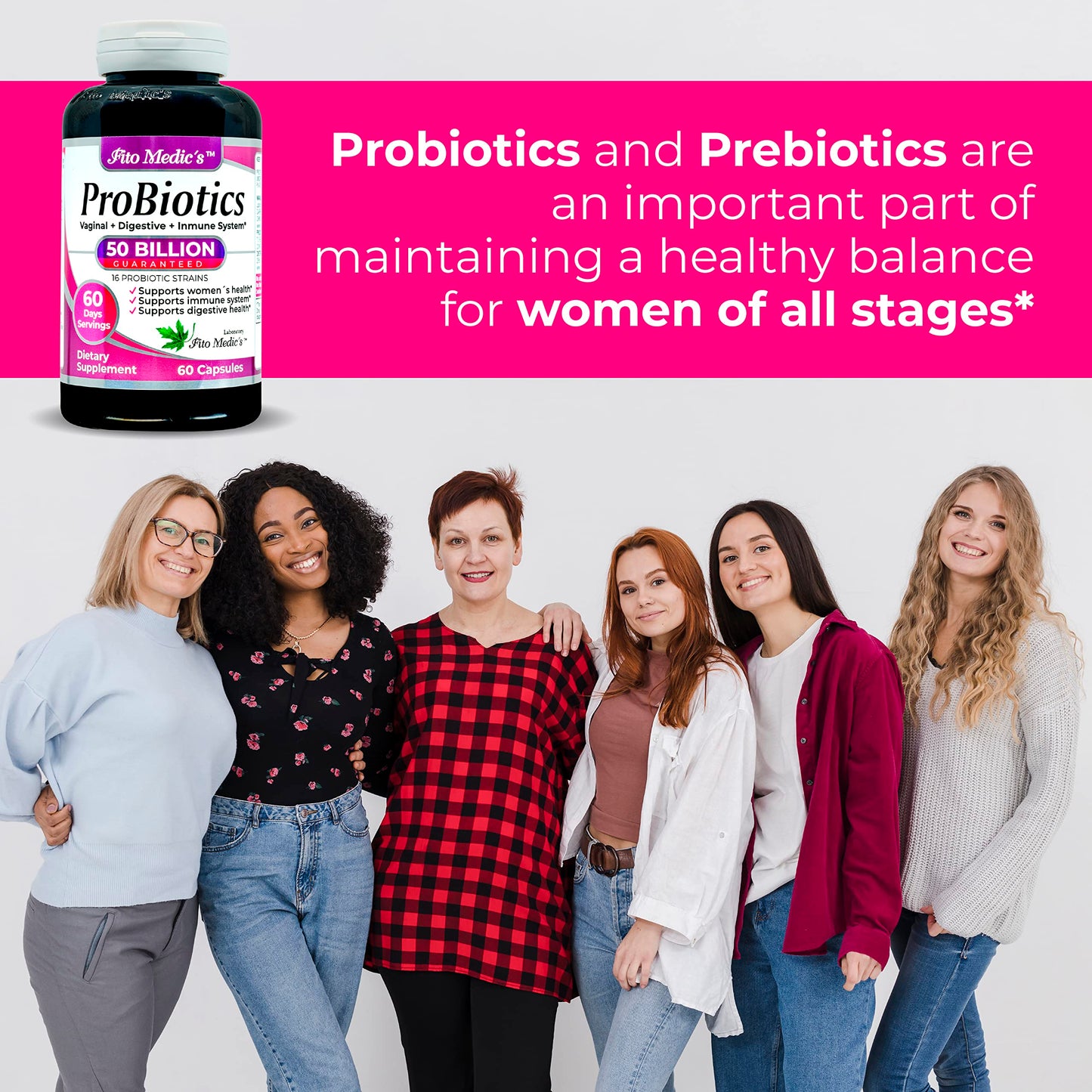 FITO MEDIC'S Lab Probiotic Supplement Capsule, 50 Billion CFU, 16 Strain Blend, 1 Count