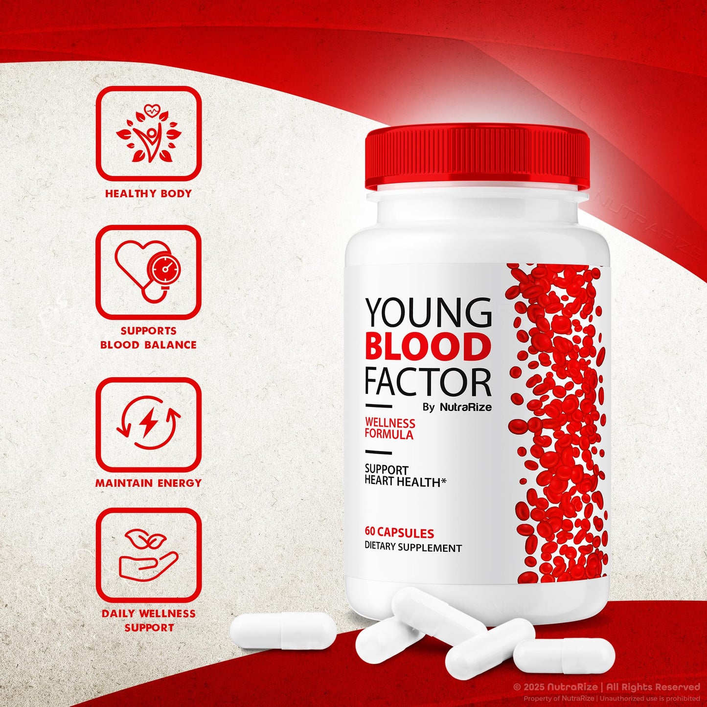 NutraRize Young Blood Factor, 60 Capsules