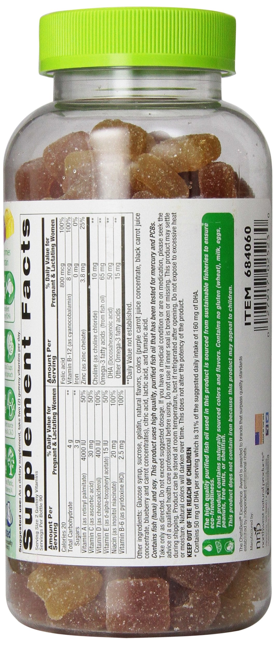 Vitafusion Prenatal DHA and Folic Acid Gummy Vitamins, 180 Count